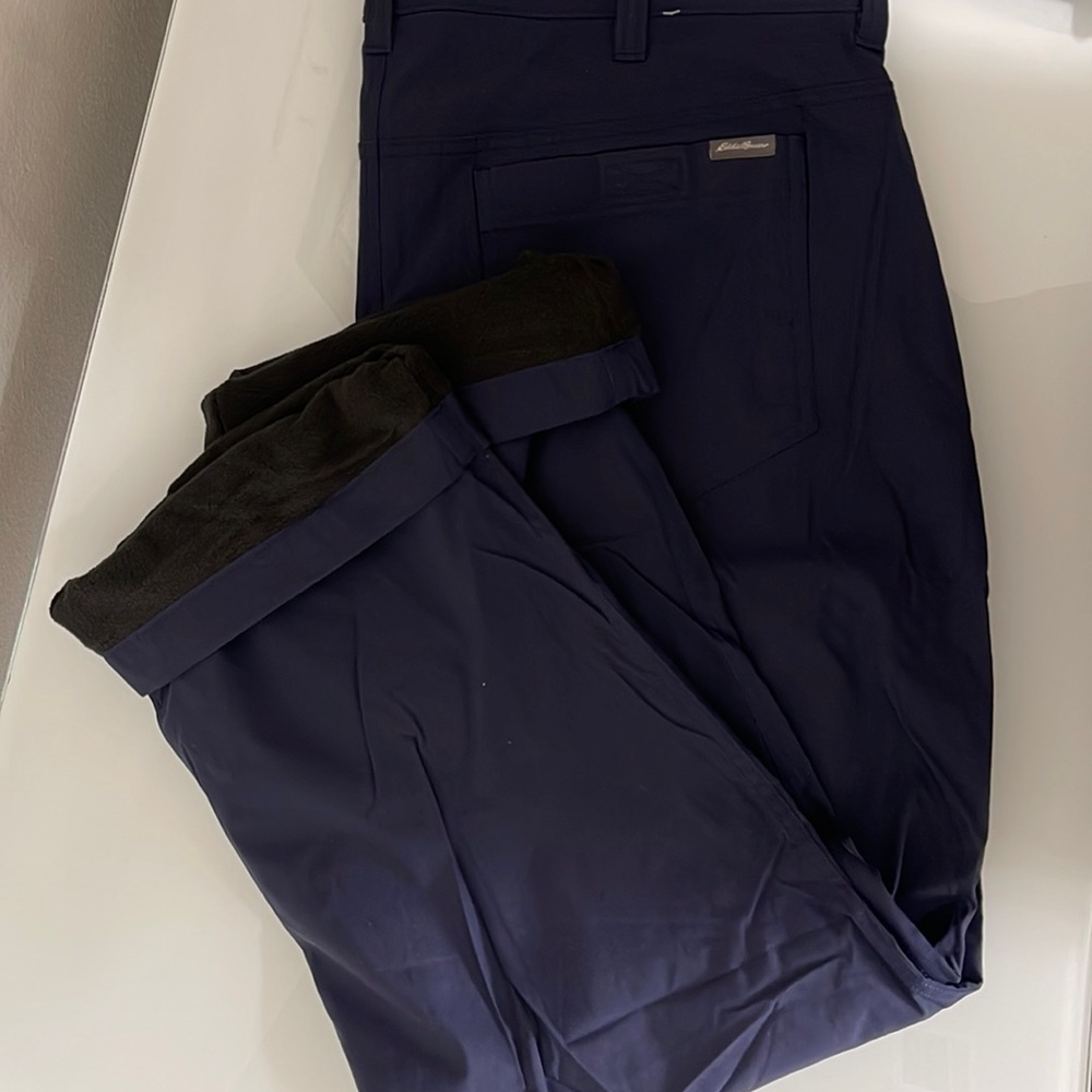 Eddie Bauer Men's Fleece Lined Pant black